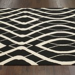 Hand Hooked Area Rug // Lee // Black (5' x 8')