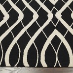 Hand Hooked Area Rug // Lee // Black (5' x 8')