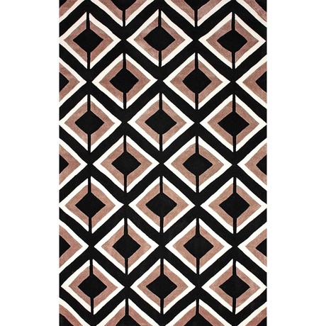 Hand Tufted Rug // Darlene // Black (5' x 8')