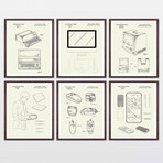 Apple Inc Patent Collection  // 6 Print Set // Warm Toned (8" x 10")