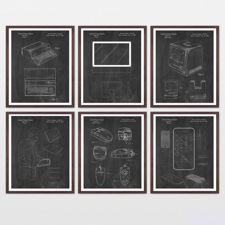 Apple Inc Patent Collection  // 6 Print Set // Chalkboard (8" x 10")