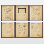 Apple Inc Patent Collection  // 6 Print Set // Antique Paper (8" x 10")