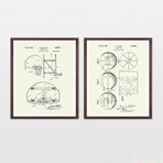 Basketball Patent Collection  // 2 Print Set // Warm Toned (8" x 10")