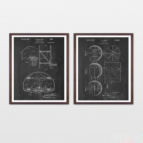 Basketball Patent Collection  // 2 Print Set // Chalkboard (8" x 10")
