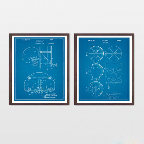 Basketball Patent Collection  // 2 Print Set // Blueprint (8" x 10")