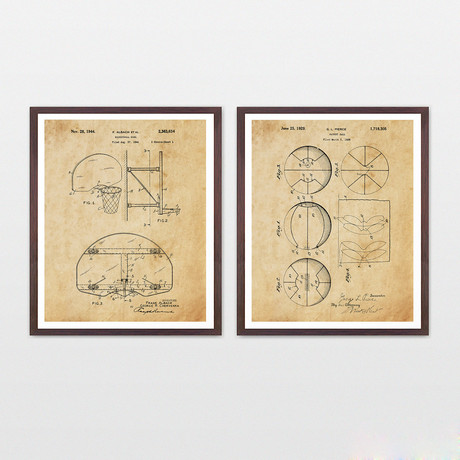 Basketball Patent Collection  // 2 Print Set // Antique Paper (8" x 10")