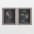 Bathroom Patent Collection // 2 Print Set // Chalkboard (8" W x 10" H)