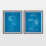 Bathroom Patent Collection // 2 Print Set // Blueprint (8" W x 10" H)