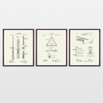 Billiards Patent Collection  // 3 Print Set // Warm Toned (8" x 10")