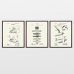 Cigar Patent Collection  // 3 Print Set // Warm Toned (8" x 10")