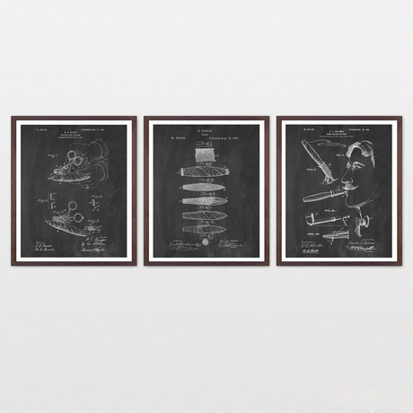 Cigar Patent Collection  // 3 Print Set // Chalkboard (8" x 10")