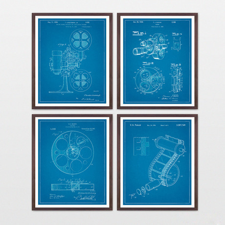 Cinema Patent Collection  // 4 Print Set // Blueprint (8" x 10")