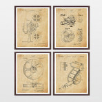 Cinema Patent Collection  // 4 Print Set // Antique Paper (8" x 10")