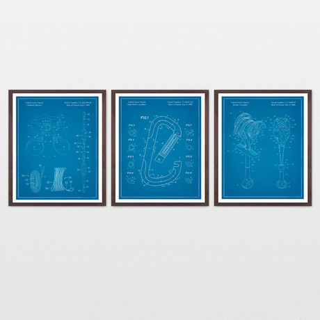 Climbing Patent Collection  // 3 Print Set // Blueprint (8" x 10")