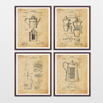 Coffee Patent Collection  // 4 Print Set // Antique Paper (8" x 10")