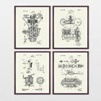 Henry Ford Patent Collection // 4 Print Set // Warm Toned (8"W x 10"H)