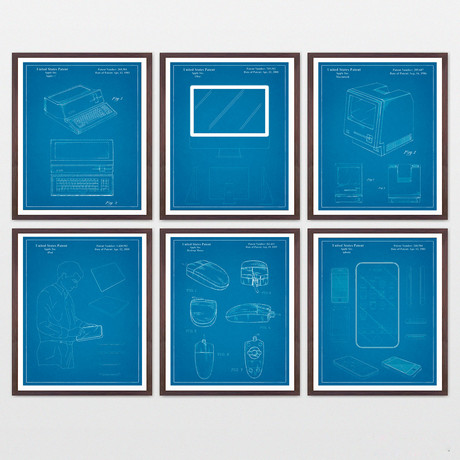 Apple Inc Patent Collection  // 6 Print Set // Blueprint (8" x 10")