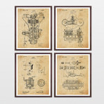 Henry Ford Patent Collection // 4 Print Set // Antique Paper (8"W x 10"H)