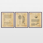Tennis Patent Art Collection  // 3 Print Set // Antique Paper (8" x 10")