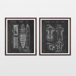 Surfing Patent Art Collection // 2 Print Set // Chalkboard (8" W x 10" H)