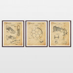 Soccer Patent Art Collection  // 3 Print Set // Antique Paper (8" x 10")