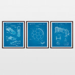 Soccer Patent Art Collection  // 3 Print Set // Blueprint (8" x 10")