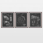 Soccer Patent Art Collection  // 3 Print Set // Chalkboard (8" x 10")