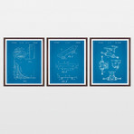Skateboarding Patent Art Collection  // 3 Print Set // Blueprint (8" x 10")