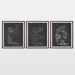 Skateboarding Patent Art Collection  // 3 Print Set // Chalkboard (8" x 10")