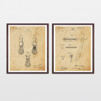 Shaving Patent Art Collection // 2 Print Set // Antique Paper (8" W x 10" H)