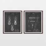 Shaving Patent Art Collection // 2 Print Set // Chalkboard (8" W x 10" H)