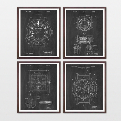 Rolex Watches Patent Collection // 4 Print Set // Chalkboard (8"W x 10"H)