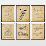 Military Patent Art Collection  // 6 Print Set // Antique Paper (8" x 10")