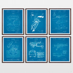 Military Patent Art Collection  // 6 Print Set // Blueprint (8" x 10")