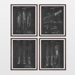 Knives Patent Art Collection  // 4 Print Set // Chalkboard (8" x 10")