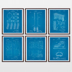 Hockey Patent Collection  // 6 Print Set // Blueprint (8" x 10")