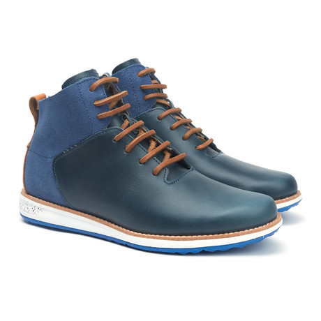 Gatland Leather + Suede Boot // Navy + Date Palm (US: 7)