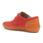 Hartley Leather + Suede Low-Top Moccasin // Fiery Red + Date Palm (US: 9)