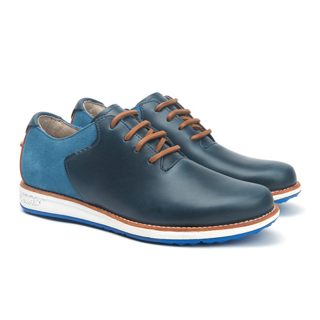 Rowntree Leather + Suede Sneaker // Majolica Blue + Date Palm (US: 7)