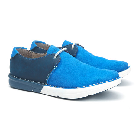 Hiro Leather + Suede Chukka Sneaker // Royal Blue + Majolica Blue (US: 7)