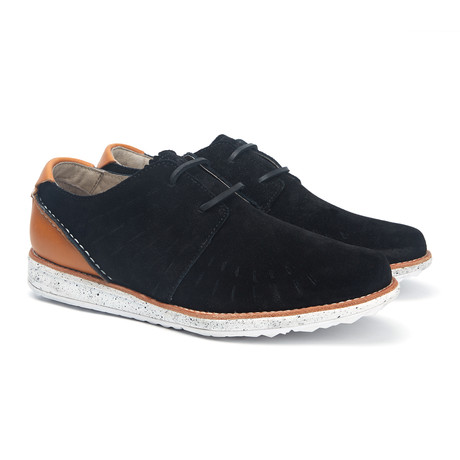 LEF // Hector + Tom Suede + Leather Chukka Sneaker // Black + Date Palm (US: 12)