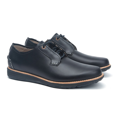 Farrell Hidden Eyelet Derby // Black + Date Palm (US: 7)