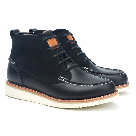 Holden Leather + Suede Moc-Toe Boot // Black (US: 7)