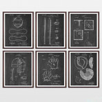 Baseball Patent Collection  // 6 Print Set // Chalkboard (8" x 10")