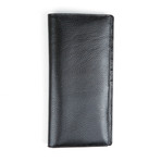 Leather Checkbook Wallet // Black