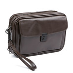 Leather Travel Cross Body Bag // Brown