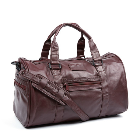 Leather Duffle Bag // Burgundy