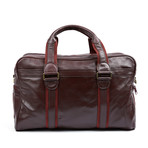 Leather Duffle Travel Bag // Burgundy