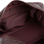 Leather Duffle Travel Bag // Burgundy