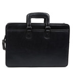 Leather Handle Briefcase // Black